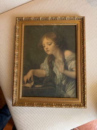 Cuadro Niña con Pájaro Muerto