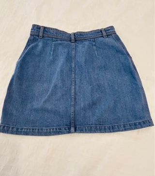 Minifalda Zara Botones Vaquera Azul