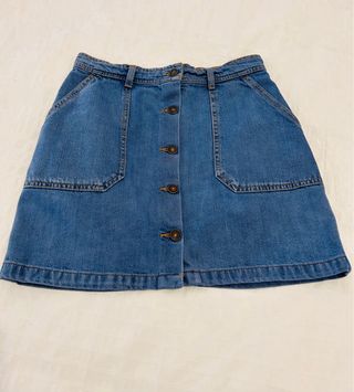 Minifalda Zara Botones Vaquera Azul