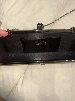 Bolso Cartera Fiesta Negro Satinado