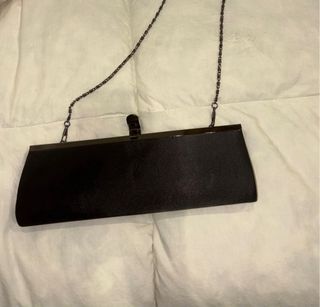 Bolso Cartera Fiesta Negro Satinado