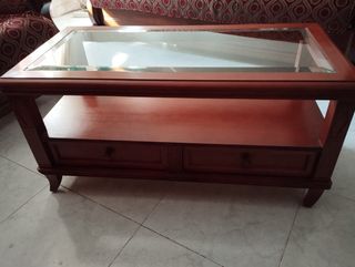 Mesa de centro madera y cristal