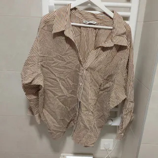 Camisa Zara rayas marrón oversize talla única