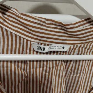 Camisa Zara rayas marrón oversize talla única
