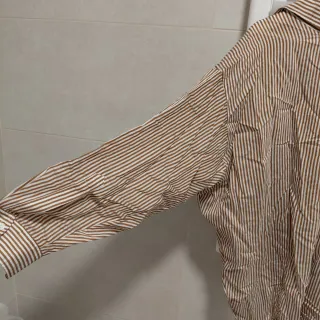 Camisa Zara rayas marrón oversize talla única