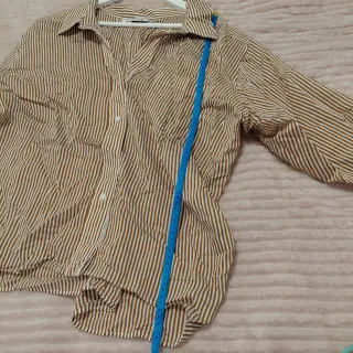 Camisa Zara rayas marrón oversize talla única