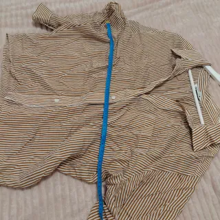 Camisa Zara rayas marrón oversize talla única