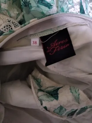 Traje de gitana verde y blanco