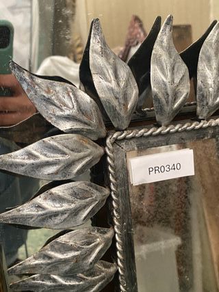 PR0340 - Espejo hojas plata