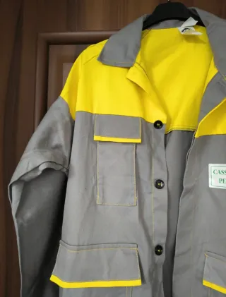 Giacca da lavoro uomo grigia e gialla nuova