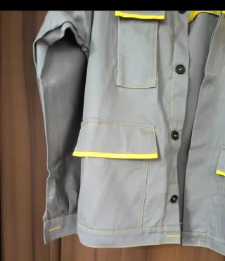 Giacca da lavoro uomo grigia e gialla nuova