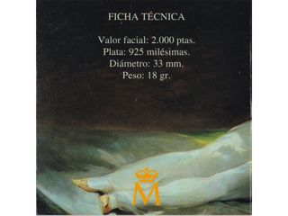 MONEDA DE PLATA FRANCISCO DE GOYA