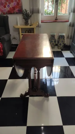 Mesa libro madera de  haya y 6 sillas
