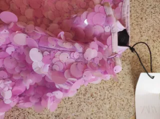 Falda Zara lentejuelas rosa Talla M
