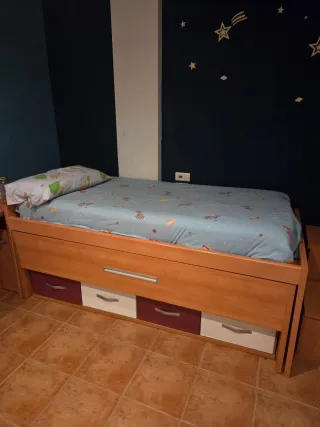 Camas nido, colchones, escritorio y zapatero