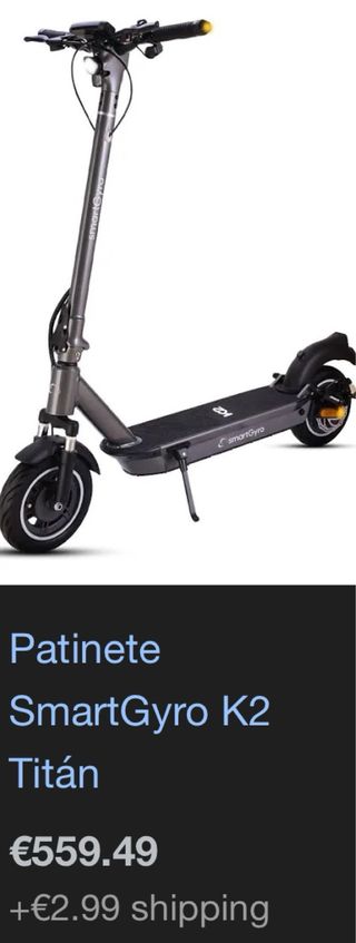 Patinete Eléctrico SmartGyro K2 Gris