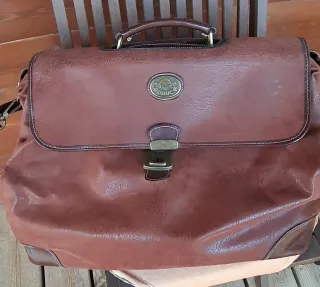 Bolso de viaje vintage de cuero marrón