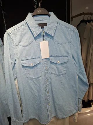 Camisa vaquera Zara azul