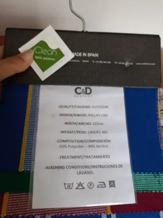 Lona de toldo con anillas