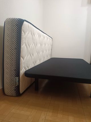 Base tapizada y colchón viscoelástico 90 cm