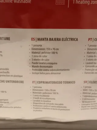 Manta Eléctrica Tristar BW-4751 Individual