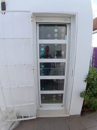 Puerta balconera aluminio climalit+ persiana motor