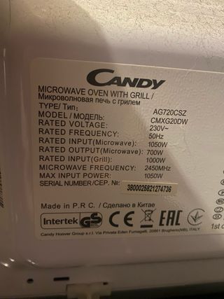 Microondas Candy Blanco