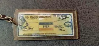 Llavero Vintage Banco Atlántico - Miniatura Cheque