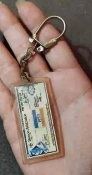 Llavero Vintage Banco Atlántico - Miniatura Cheque