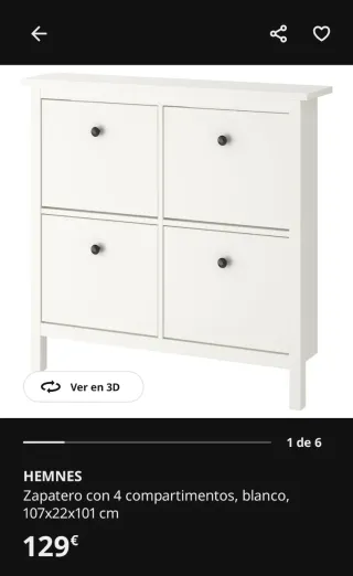 Zapatero IKEA HEMNES Blanco
