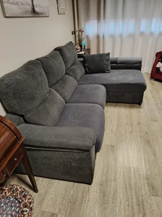 Sofá modular gris tela