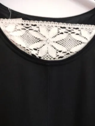 Vestido negro con ganchillo talla XL