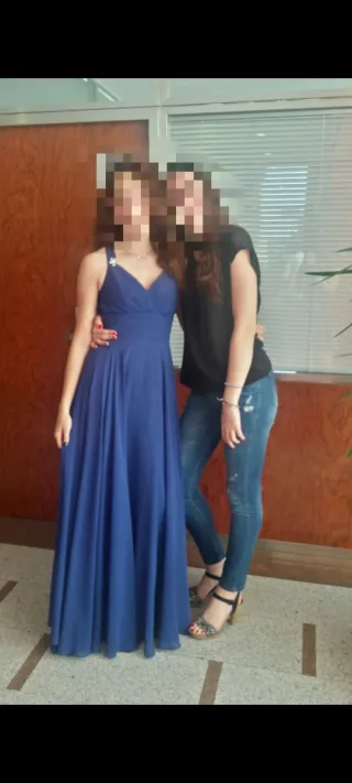 Vestido largo elegante azul