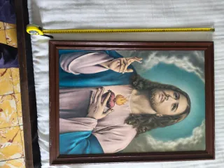 Cuadro Cristo Jesucristo Sagrado Corazón con marco