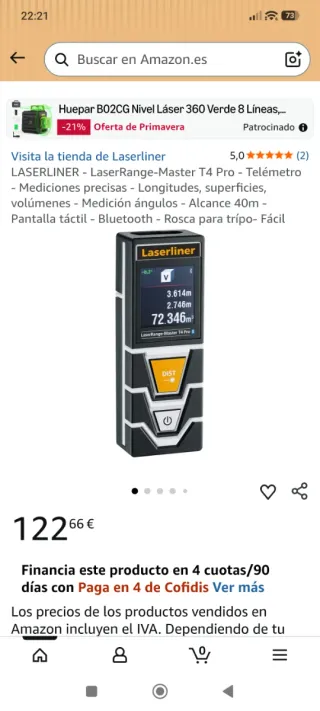 Laserliner T4 Pro Medidor Laser Metro digital