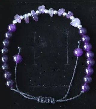 Colgante y pulsera piedras naturales moradas