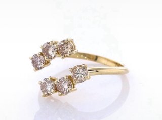 Anillo Oro 14K 6 Diamantes Naturales