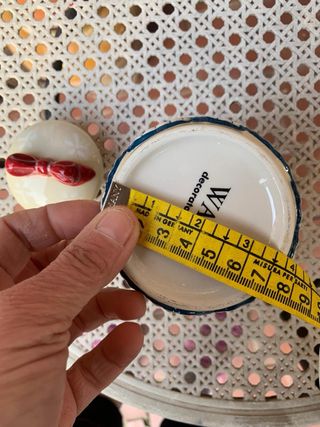 Zuccheriera vintage in ceramica decorata a mano