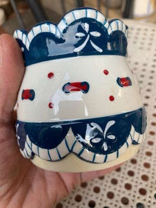 Zuccheriera vintage in ceramica decorata a mano