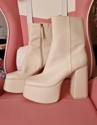 Botines Beige de plataforma sin estrenar