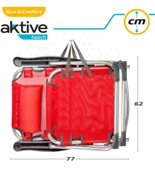 Pack 2 Sillas Playa Plegables Rojas