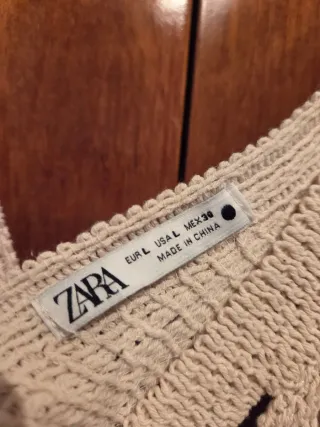 Vestido playa tejido crema talla L