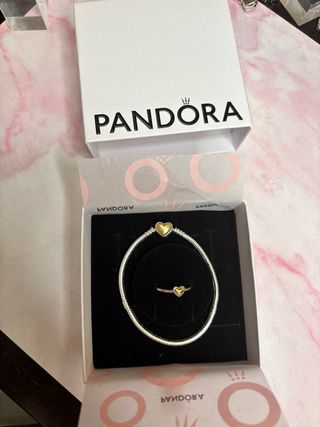 Pandora Pulsera y Anillo Corazón Oro y Plata