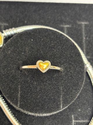 Pandora Pulsera y Anillo Corazón Oro y Plata