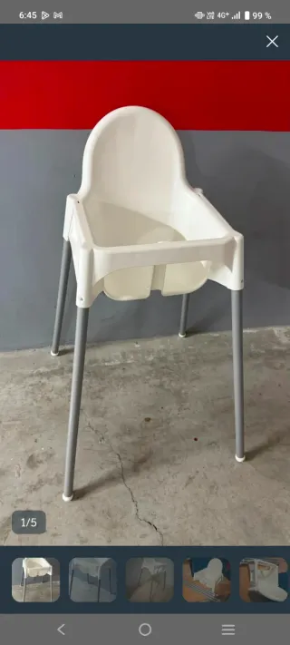 Trona blanca de Ikea modelo Antilop