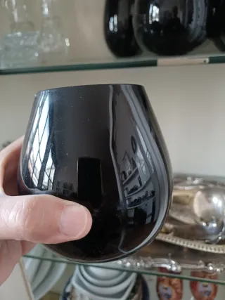 Set 6 Bicchieri Neri Vetro