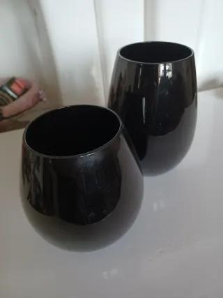 Set 6 Bicchieri Neri Vetro