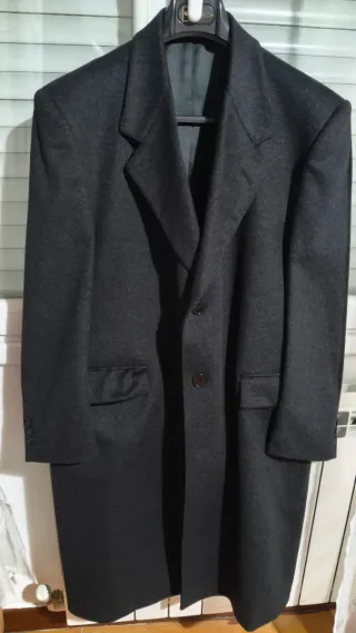 Abrigo Hombre Lana y Cachemira Gris