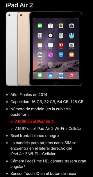 Apple iPad Air 2 16GB Gris Espacial