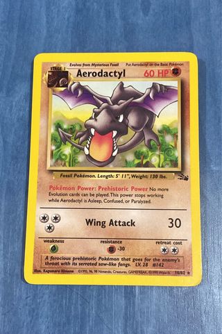 32 cartas pokémon FOSSIL inglés